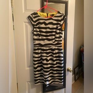 Tahari black and white dress